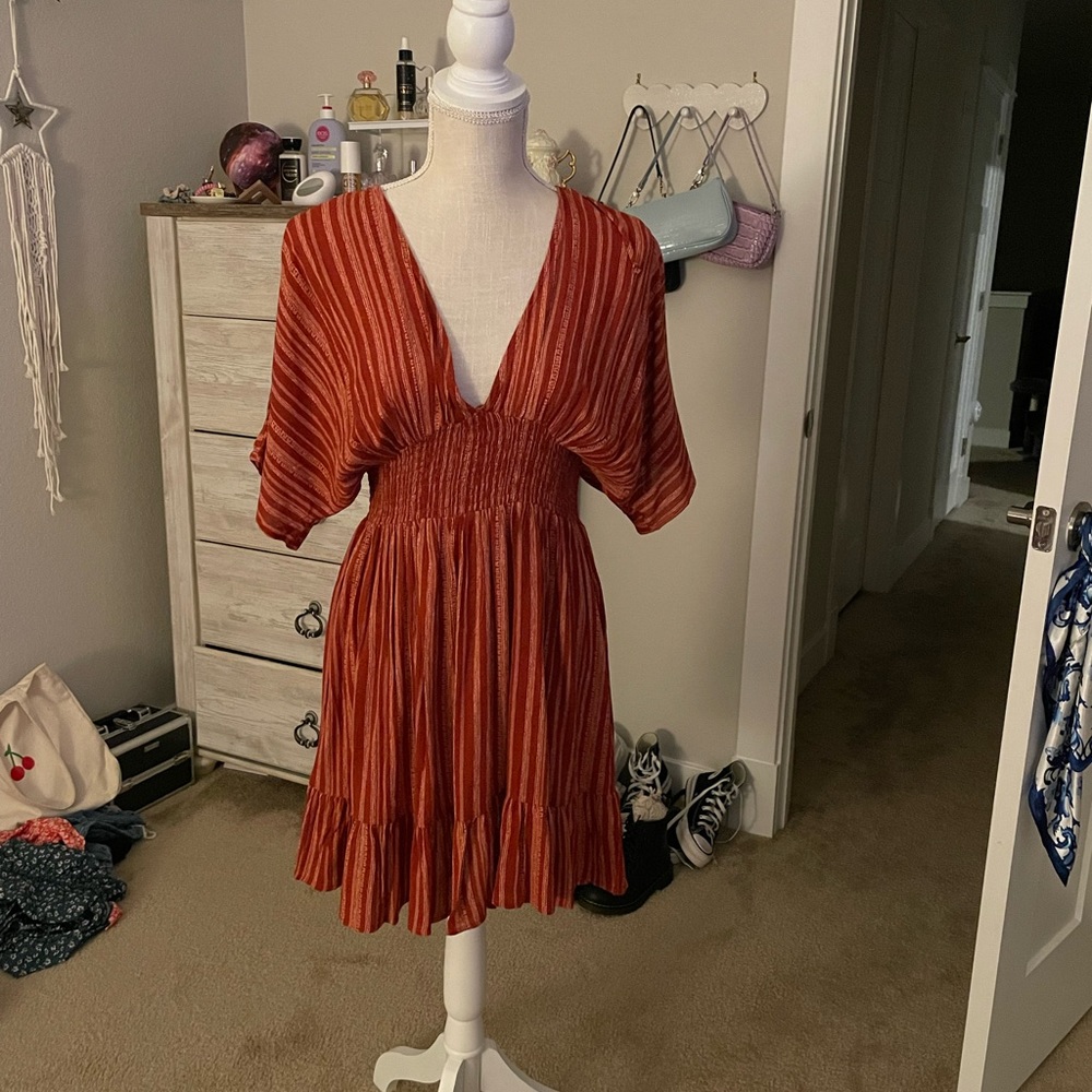 Forever 21, midi dress , open back , rust color